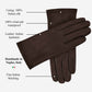 Sofia (dark brown) - Italian lambskin leather gloves with silk lining