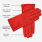 Sofia (red) - Italian lambskin leather gloves with silk lining
