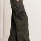 Black Flying Tomato Can't Blame Me Gargo denim pants with a stylish fit and detailed stitching, displayed on a plain background.