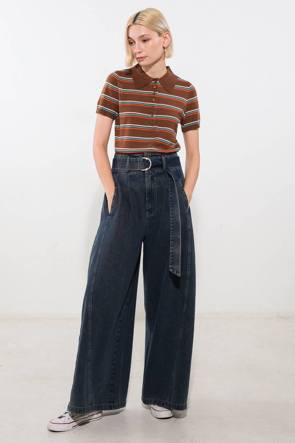 Flying Tomato Sail On by Denim Pants in indigo, casual slim-fit jeans with classic five-pocket design and belt loops.