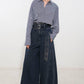Flying Tomato Sail On Indigo denim pants with a relaxed fit and classic five-pocket design on a white background.