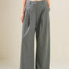 WANNA BE LOVED WOVEN PANTS - GREY/WHITE