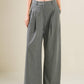 Flying Tomato Wanna Be Loved woven pants in grey and white, featuring a relaxed fit and stylish design.