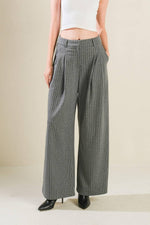 Flying Tomato Wanna Be Loved woven pants in grey and white, featuring a relaxed fit and stylish design.