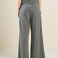 Flying Tomato Wanna Be Loved woven pants in grey and white with a relaxed fit and comfortable fabric, suitable for casual wear.
