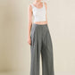 Flying Tomato Wanna Be Loved woven pants in grey and white with a relaxed fit and stylish pattern.