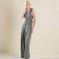 Flying Tomato Wanna Be Loved woven pants in grey and white with a relaxed fit and stylish pattern.