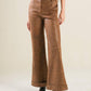 Brown leather pants from Flying Tomato's Gift From Love collection, featuring a stylish, fitted design.