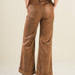 Flying Tomato gift from love leather pants in brown, stylish pants with a sleek leather finish, designed for a fashionable look.