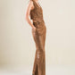 Brown leather pants from Flying Tomato's Gift from Love collection, featuring a stylish, fitted design.