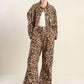 Flying Tomato Navigating Life woven pants in taupe brown, showcasing relaxed fit and textured fabric.