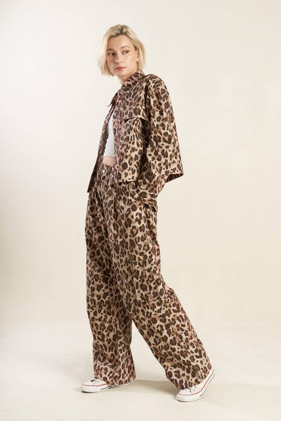 Flying Tomato Navigating Life woven pants in taupe brown, showcasing relaxed fit and soft fabric for casual wear.