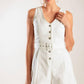 TAKE THE LEAD WHITE WOVEN ROMPER