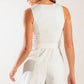 TAKE THE LEAD WHITE WOVEN ROMPER