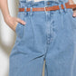 Light denim Flying Tomato Kissed by Sunlight denim pants, casual pants with a relaxed fit and classic design.