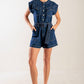 A LITTLE BIT OF THIS DENIM ROMPER