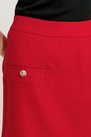 Red woven skort by Flying Tomato featuring a melted marshmallow pattern, casual style, and comfortable fit.