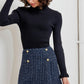 Flying Tomato Parisian Navy Tweed Skort, stylish navy tweed shorts with a structured design and tailored fit.