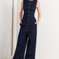 Flying Tomato Euro City denim pants showing slim fit design, classic blue denim fabric, and front pockets.