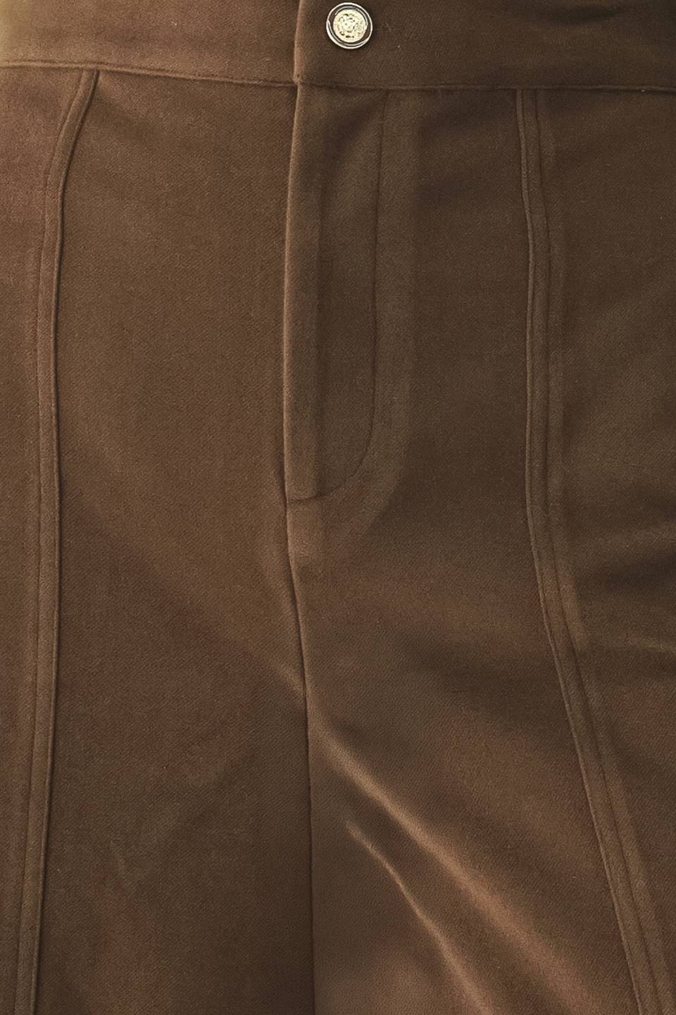 Flying Tomato Cocoa After Hours wide leg pants in brown, featuring a relaxed fit and stylish design.