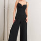 PRISTINE EDGE BLACK WOVEN JUMPSUIT