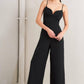 PRISTINE EDGE BLACK WOVEN JUMPSUIT