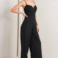 PRISTINE EDGE BLACK WOVEN JUMPSUIT
