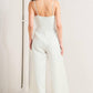 PRISTINE EDGE OFF WHITE WOVEN JUMPSUIT