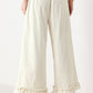 Flying Tomato Sunday Soft Flow woven culotte pants in oatmeal color, loose fit with wide legs and soft fabric.