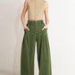 Flying Tomato daylight groove woven pants in olive color, featuring a relaxed fit and woven fabric for casual wear.