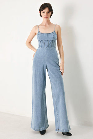 SKYLINE SWEETHEART DENIM JUMPSUIT
