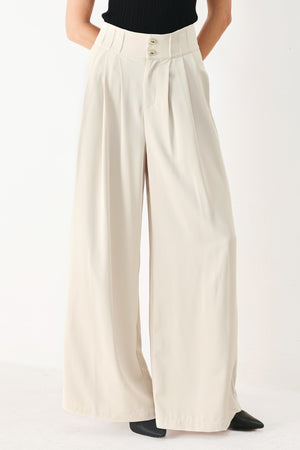Flying Tomato modern minimal woven pants in neutral color, featuring a sleek, tailored design with a comfortable fit.