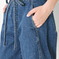 Blue Honey oversize denim pants by Flying Tomato, indigo color, featuring relaxed fit and classic jean styling.