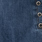 Flying Tomato Run the City denim skort in indigo, casual style with front pockets and a relaxed fit, perfect for everyday wear.