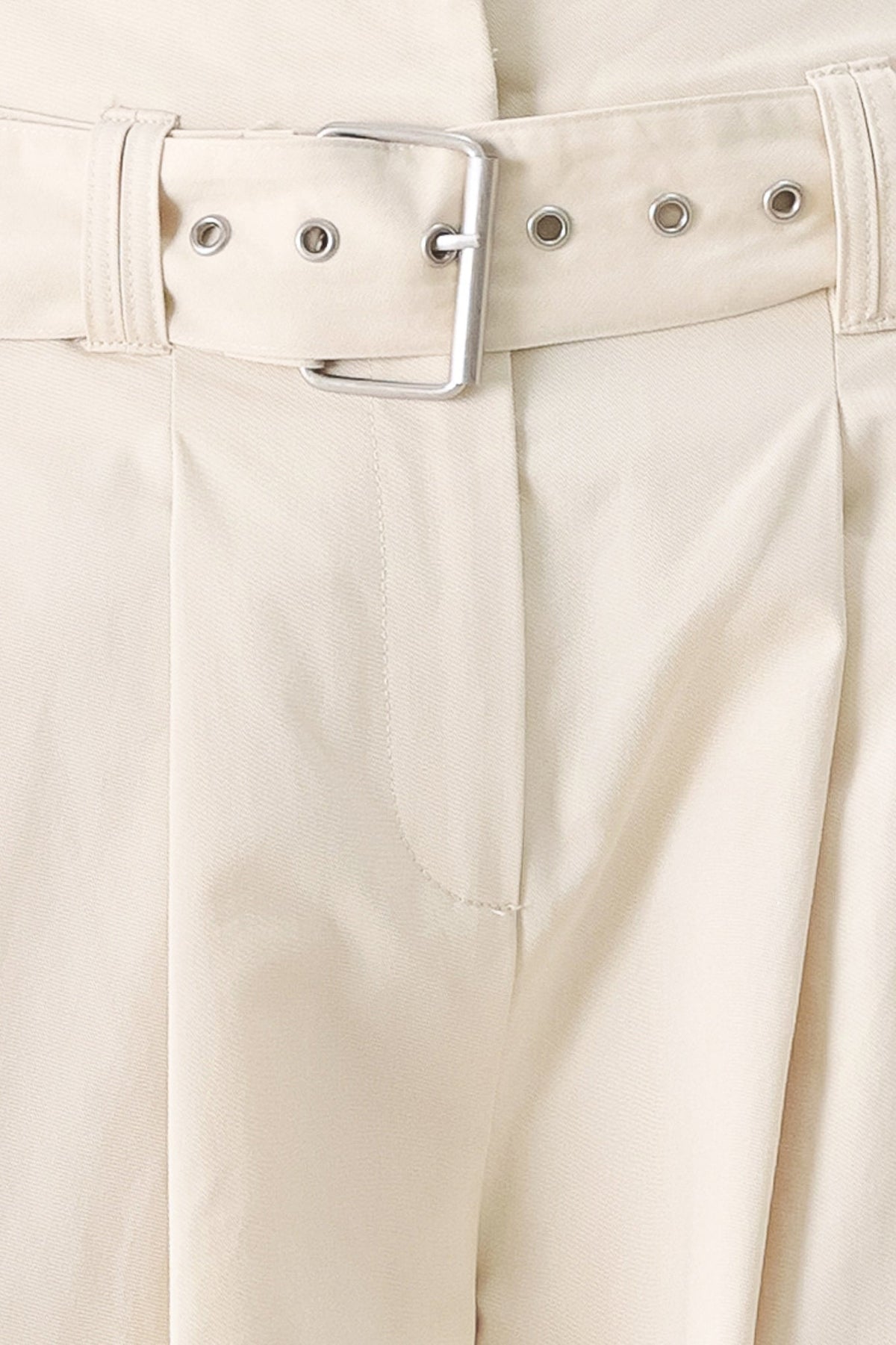 Flying Tomato VELA Wide Woven Pants in ecru, showcasing relaxed fit and woven fabric with a tie waist and wide-leg silhouette.