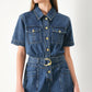 PLAY MODE DENIM ROMPER