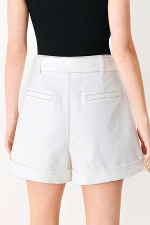 Flying Tomato Better Together woven shorts in white, featuring a lightweight fabric and casual fit.