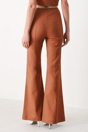 Flying Tomato Sahara Edit woven pants in terracotta, showcasing relaxed fit and textured fabric, casual and stylish.