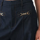 Flying Tomato Yacht Club woven wide-leg pants in indigo, showcasing relaxed fit and woven fabric design.
