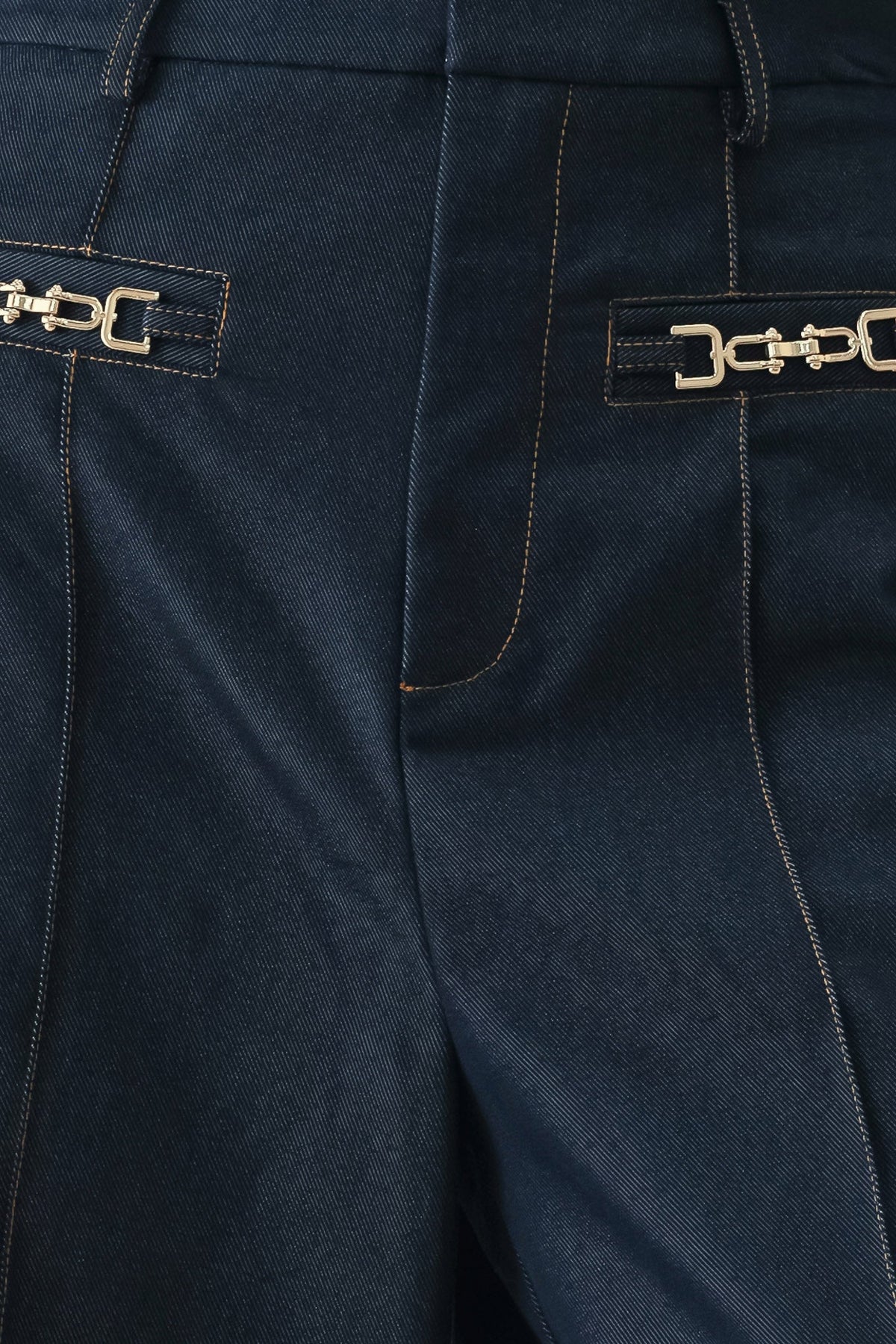 Flying Tomato Yacht Club woven wide-leg pants in indigo, showing the relaxed fit and woven fabric with a wide-leg design.