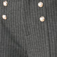 Charcoal and white pinstripe woven pants by Flying Tomato, modern design with tailored fit and stylish pattern.