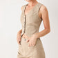 Flying Tomato Portofino Woven Pants in taupe, stylish and comfortable casual pants with woven fabric and relaxed fit.