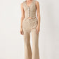 Flying Tomato Portofino woven pants in taupe, showcasing relaxed fit and textured fabric with a comfortable waistband.