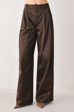 Brown relaxed-fit woven pants from Flying Tomato featuring a comfortable, casual style and a relaxed silhouette.