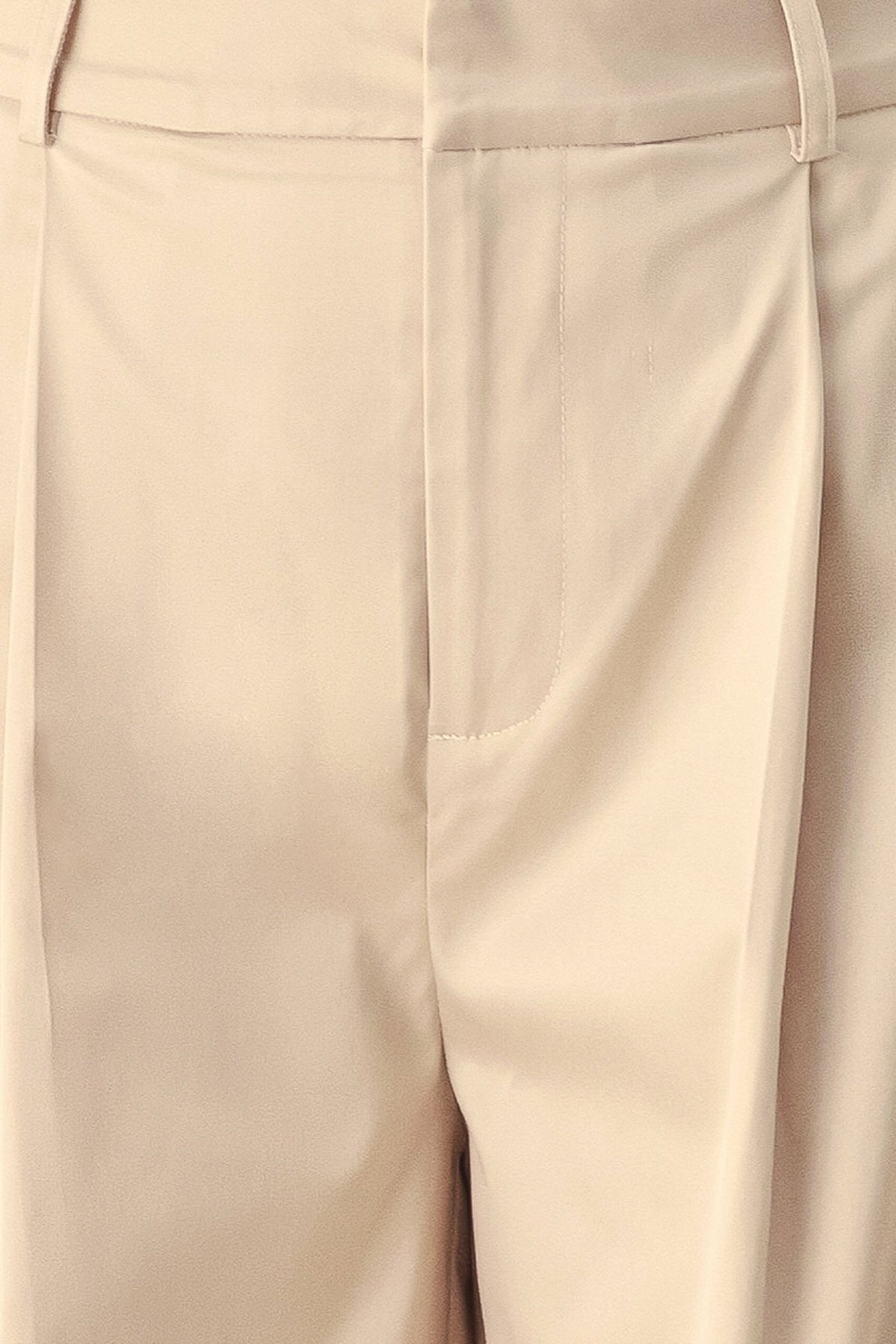 Flying Tomato parchment relaxed-fit woven pants in champagne, showing the lightweight fabric and comfortable fit.