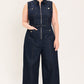 SLEEVELESS WORKWEAR DENIM JUMPSUIT
