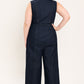 SLEEVELESS WORKWEAR DENIM JUMPSUIT