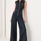 SLEEVELESS WORKWEAR DENIM JUMPSUIT