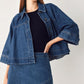 ASYMMETRIC DENIM SKORT