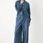 Flying Tomato Indigo Comfort Line denim pants, casual fit with classic blue denim, front pockets, and belt loops.